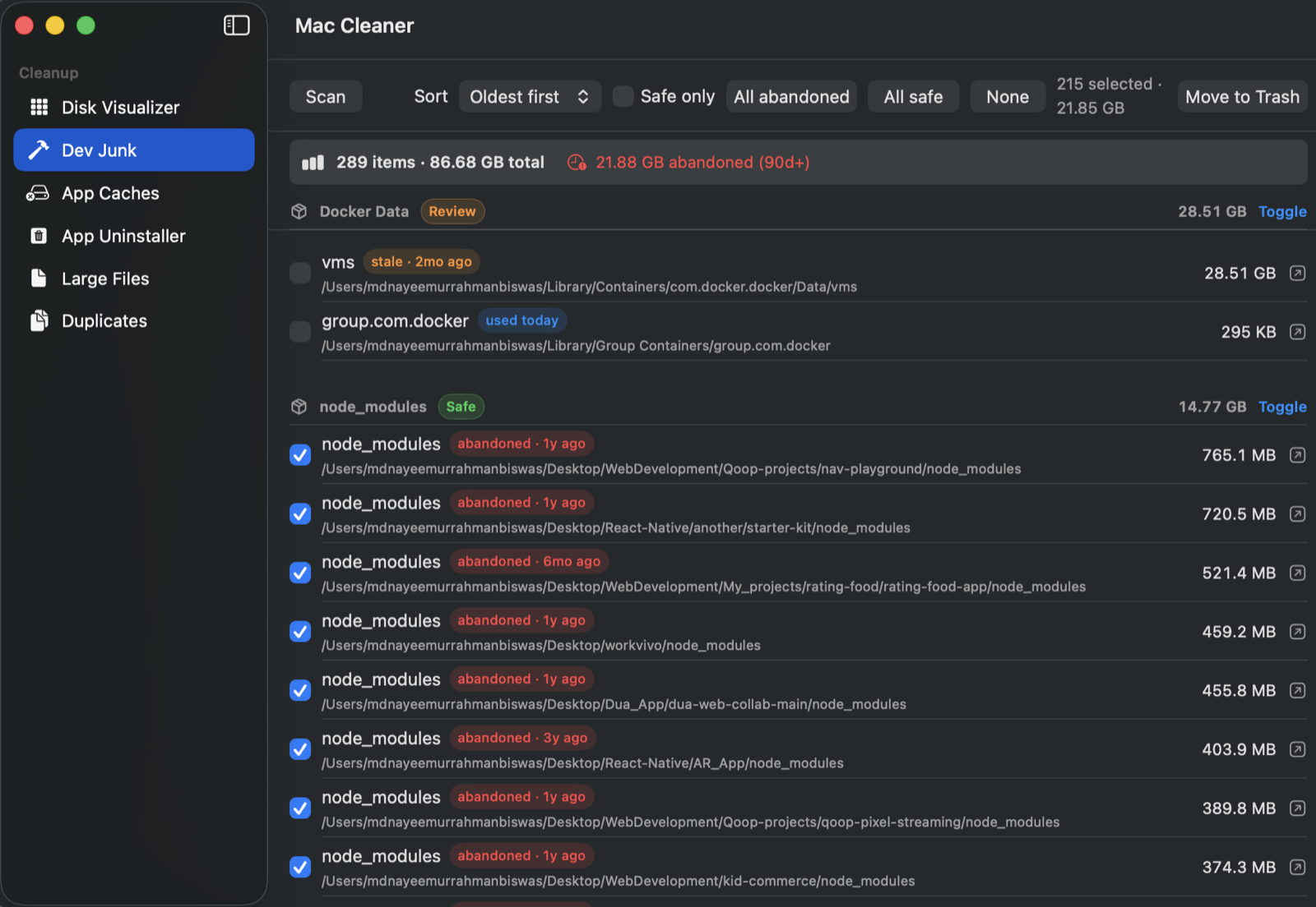 Mac Cleaner screenshot
